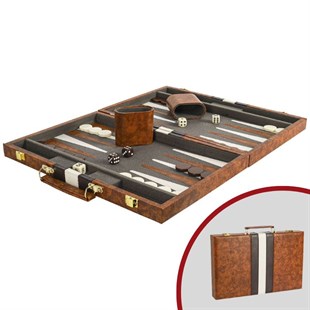Backgammon kuffert Brown